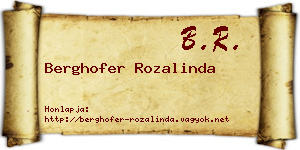 Berghofer Rozalinda névjegykártya